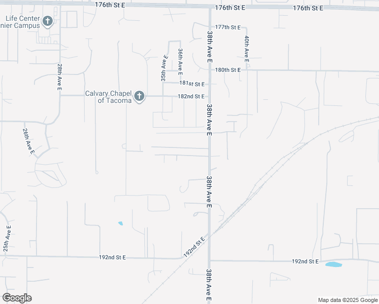 map of restaurants, bars, coffee shops, grocery stores, and more near 3621 185th Street Court East in Tacoma