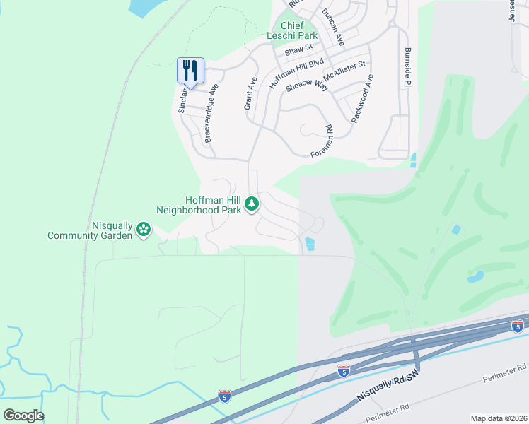 map of restaurants, bars, coffee shops, grocery stores, and more near 3500 Hoffman Hill Boulevard in DuPont