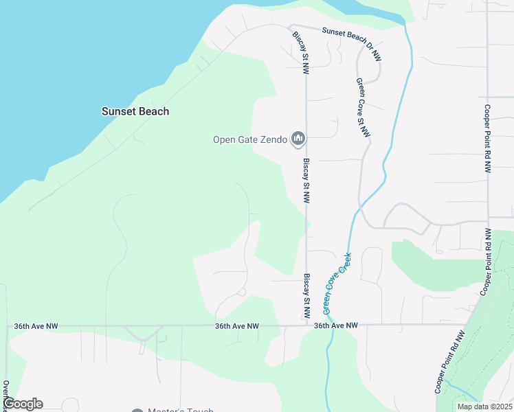 map of restaurants, bars, coffee shops, grocery stores, and more near 3840 Pennant Court Northwest in Olympia