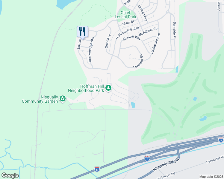 map of restaurants, bars, coffee shops, grocery stores, and more near 3500 Hoffman Hill Boulevard in DuPont