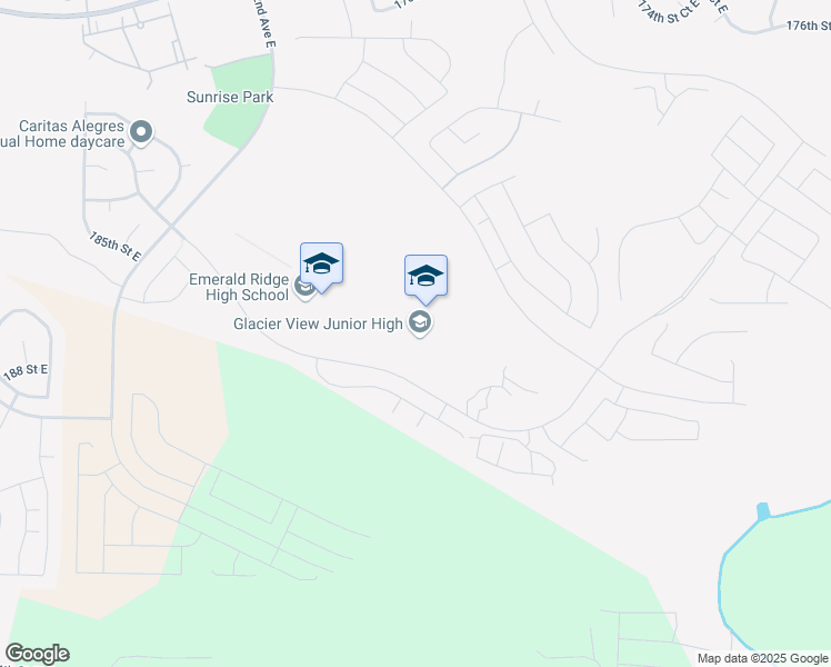 map of restaurants, bars, coffee shops, grocery stores, and more near 12807 184th Street East in Puyallup