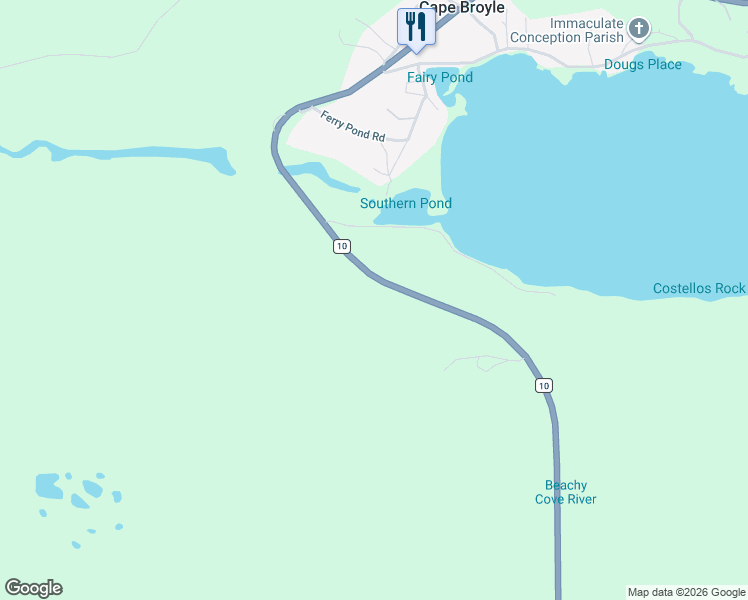 map of restaurants, bars, coffee shops, grocery stores, and more near in Cape Broyle