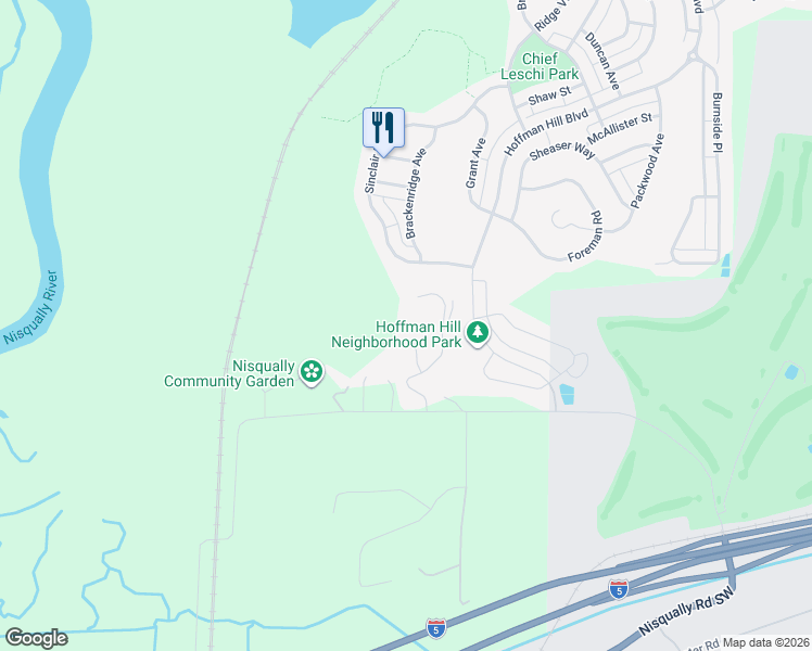 map of restaurants, bars, coffee shops, grocery stores, and more near 28 Madrona Place in DuPont