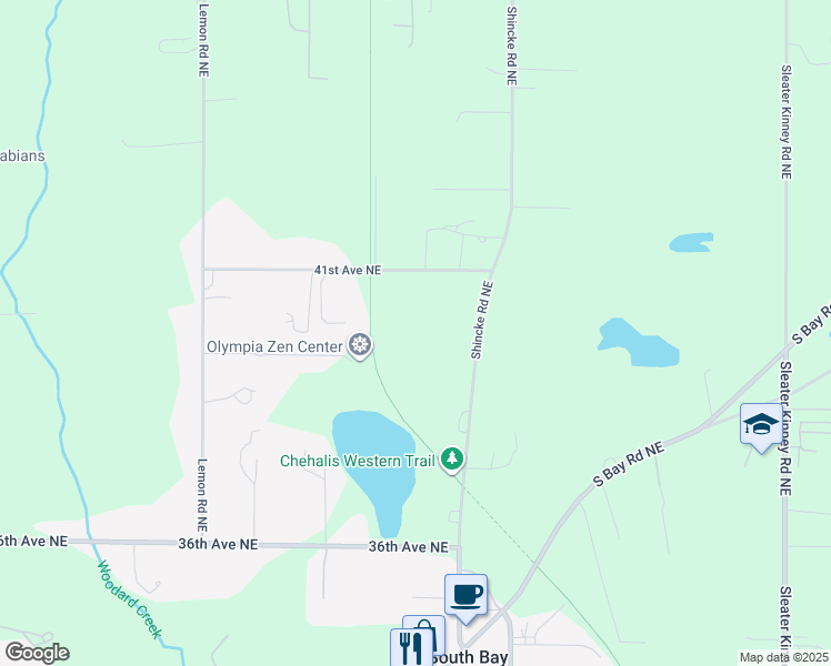 map of restaurants, bars, coffee shops, grocery stores, and more near 3335 41st Avenue Northeast in Olympia