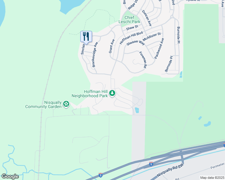map of restaurants, bars, coffee shops, grocery stores, and more near 3308 Hoffman Hill Boulevard in DuPont