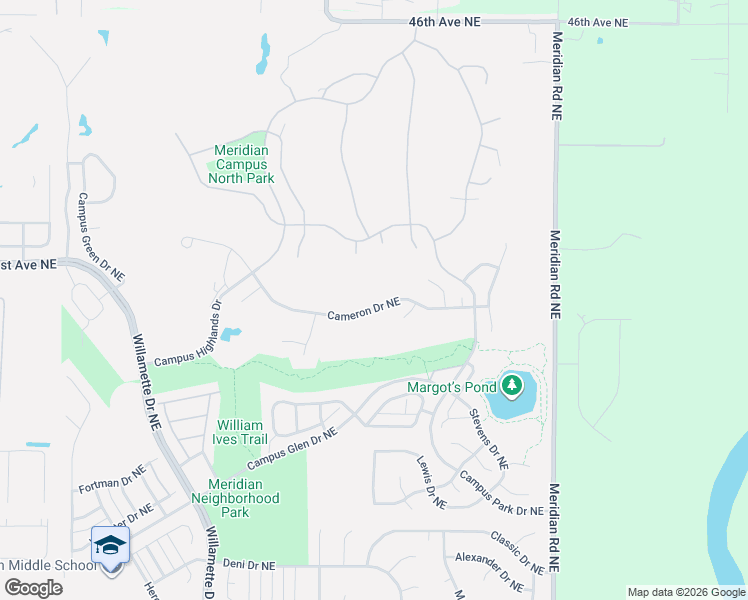 map of restaurants, bars, coffee shops, grocery stores, and more near 3886 Cameron Drive Northeast in Lacey