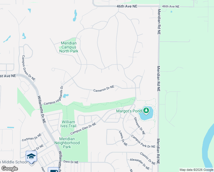 map of restaurants, bars, coffee shops, grocery stores, and more near 3886 Cameron Drive Northeast in Lacey