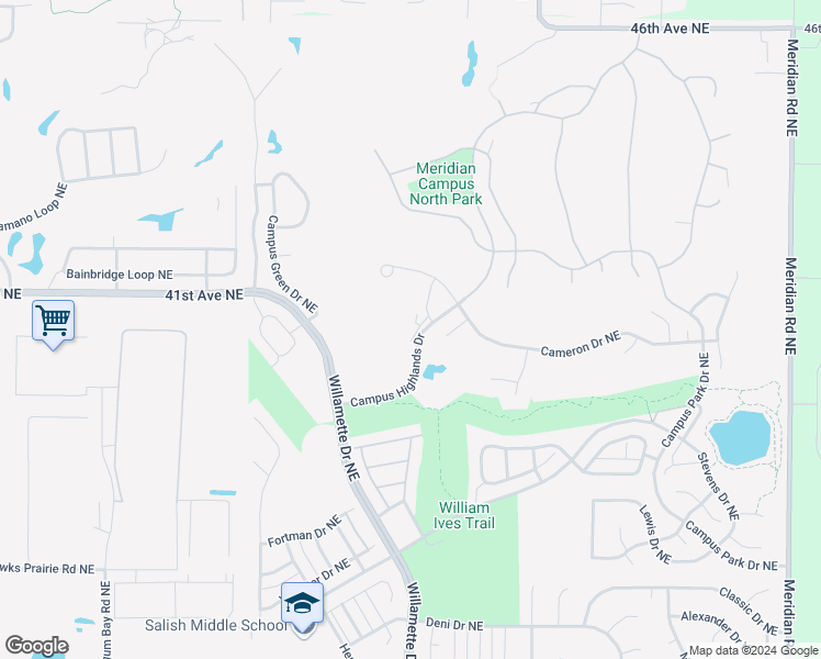 map of restaurants, bars, coffee shops, grocery stores, and more near 8844 Ellsworth Court Northeast in Lacey