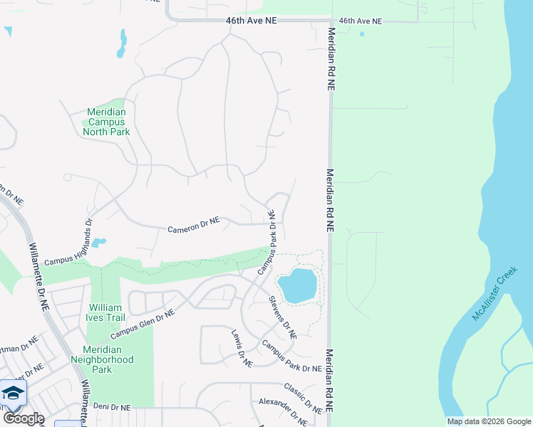 map of restaurants, bars, coffee shops, grocery stores, and more near 3804 Cameron Drive Northeast in Lacey