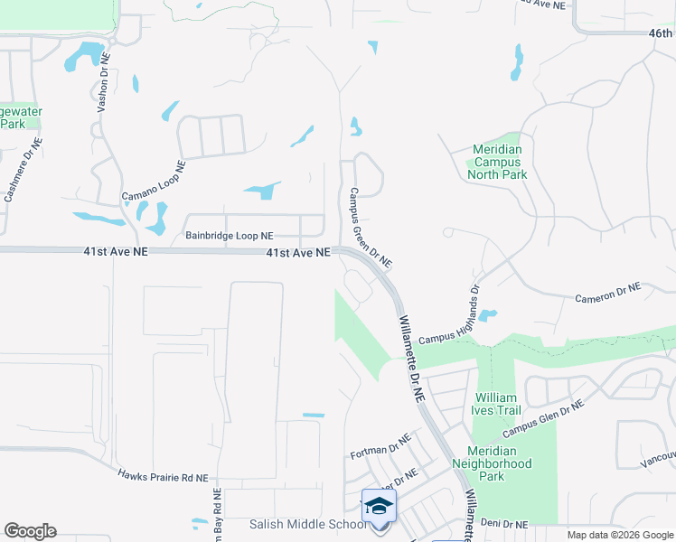 map of restaurants, bars, coffee shops, grocery stores, and more near 4028 Campus Willows Loop Northeast in Lacey