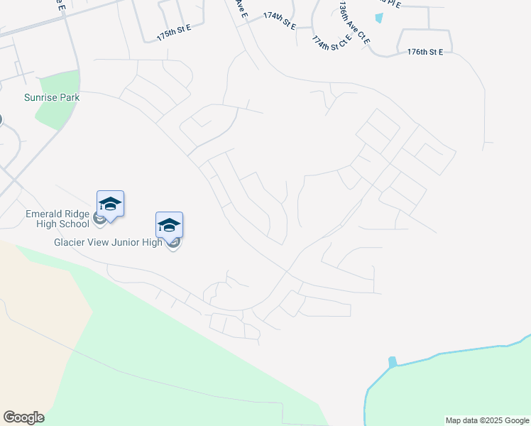 map of restaurants, bars, coffee shops, grocery stores, and more near 12807 184th Street East in Puyallup