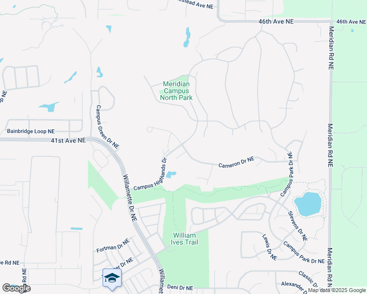 map of restaurants, bars, coffee shops, grocery stores, and more near 4066 Cameron Drive Northeast in Lacey