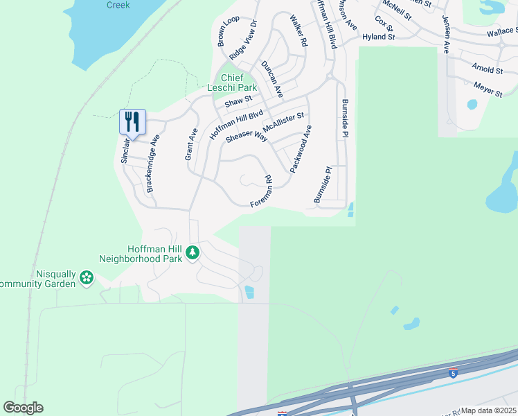 map of restaurants, bars, coffee shops, grocery stores, and more near 1337 Foreman Road in DuPont