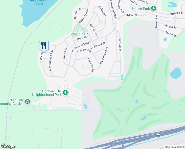 map of restaurants, bars, coffee shops, grocery stores, and more near 1343 Foreman Road in DuPont