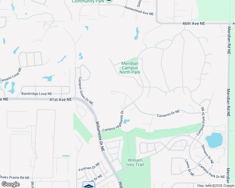 map of restaurants, bars, coffee shops, grocery stores, and more near 4125 Cameron Lane Northeast in Lacey