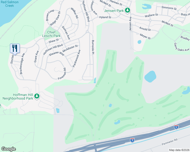 map of restaurants, bars, coffee shops, grocery stores, and more near 1264 Burnside Place in DuPont