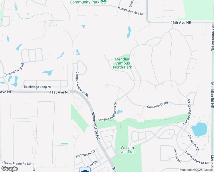 map of restaurants, bars, coffee shops, grocery stores, and more near 4125 Cameron Lane Northeast in Lacey