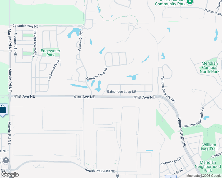 map of restaurants, bars, coffee shops, grocery stores, and more near 8204 Bainbridge Loop Northeast in Lacey