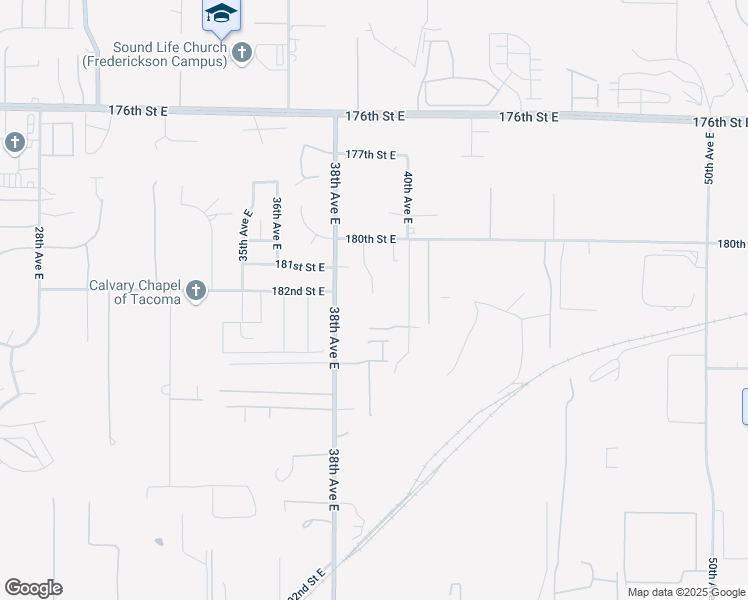 map of restaurants, bars, coffee shops, grocery stores, and more near 18139 38th Avenue Court East in Tacoma