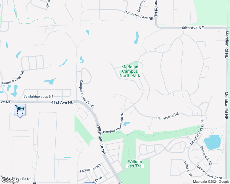 map of restaurants, bars, coffee shops, grocery stores, and more near 4125 Cameron Lane Northeast in Lacey