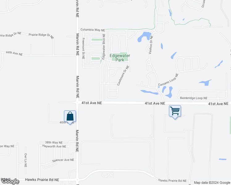 map of restaurants, bars, coffee shops, grocery stores, and more near 7719 Bretherton Avenue Northeast in Lacey