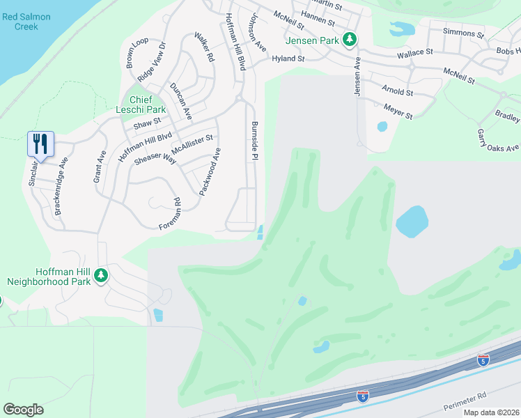 map of restaurants, bars, coffee shops, grocery stores, and more near 1320 Burnside Place in DuPont