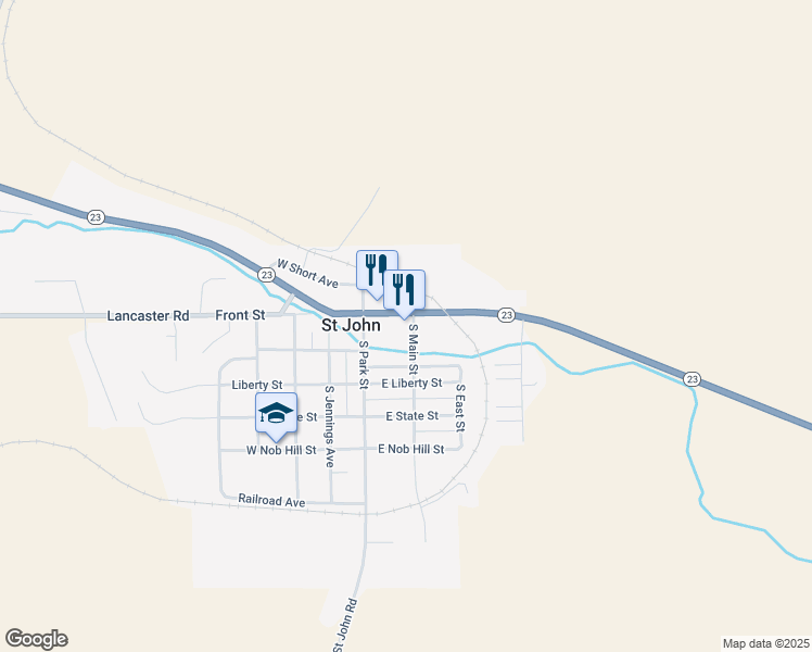 map of restaurants, bars, coffee shops, grocery stores, and more near 98 South Main Street in Saint John