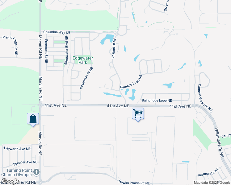 map of restaurants, bars, coffee shops, grocery stores, and more near 7955 Marietta Court Northeast in Lacey