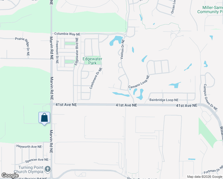 map of restaurants, bars, coffee shops, grocery stores, and more near 7912 Marietta Court Northeast in Lacey