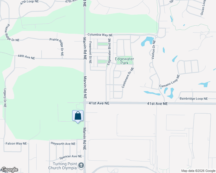 map of restaurants, bars, coffee shops, grocery stores, and more near 4208 Edgewater Boulevard Northeast in Lacey