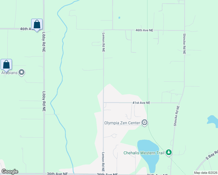 map of restaurants, bars, coffee shops, grocery stores, and more near 4214 Lemon Road Northeast in Olympia