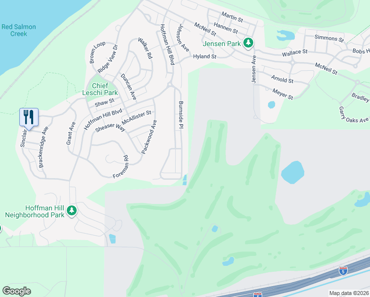 map of restaurants, bars, coffee shops, grocery stores, and more near 1392 Burnside Place in DuPont