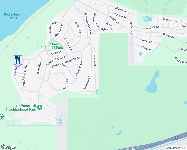 map of restaurants, bars, coffee shops, grocery stores, and more near 1407 Burnside Place in DuPont