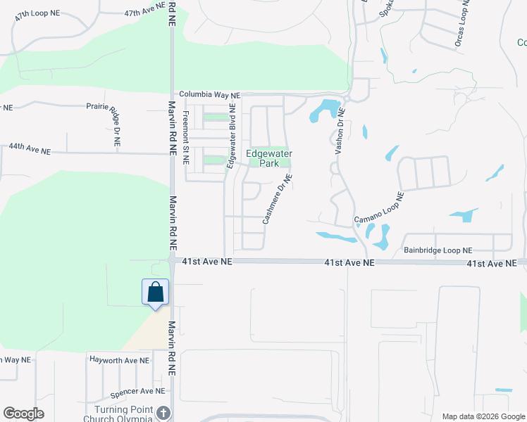 map of restaurants, bars, coffee shops, grocery stores, and more near 7720 Whitney Avenue Northeast in Lacey