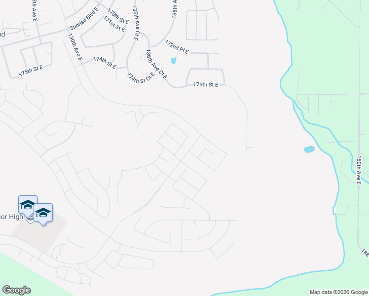 map of restaurants, bars, coffee shops, grocery stores, and more near 13802 176th Street East in Puyallup