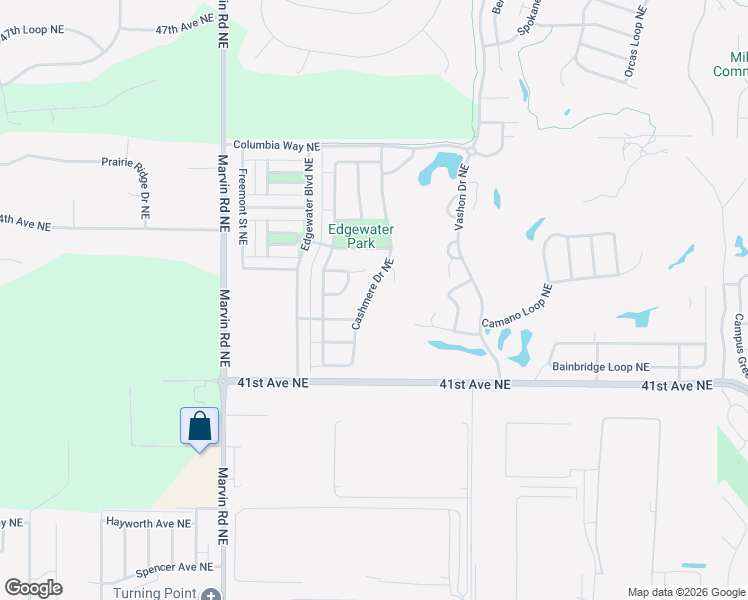 map of restaurants, bars, coffee shops, grocery stores, and more near 4216 Cashmere Drive Northeast in Lacey