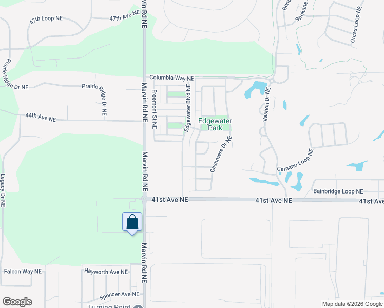 map of restaurants, bars, coffee shops, grocery stores, and more near 4227 McKinley Street Northeast in Lacey