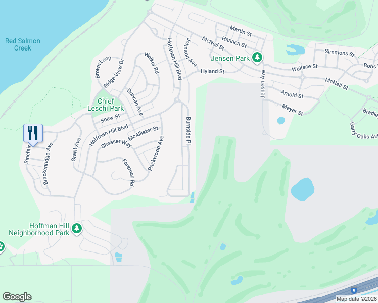 map of restaurants, bars, coffee shops, grocery stores, and more near 1480 Burnside Place in DuPont