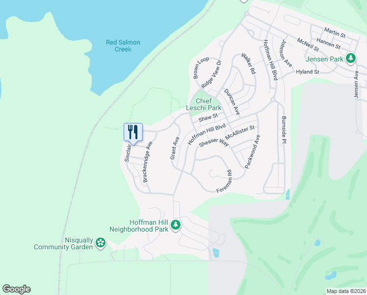 map of restaurants, bars, coffee shops, grocery stores, and more near 3226 Hoffman Hill Boulevard in DuPont