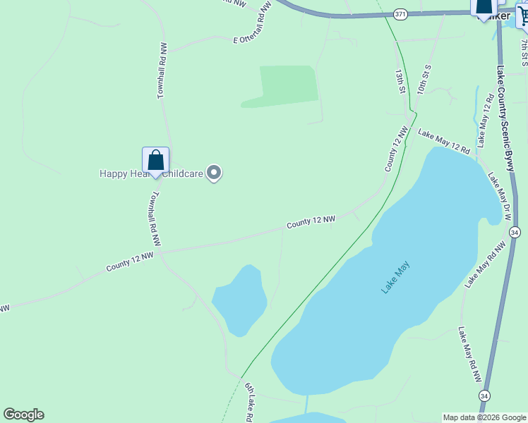 map of restaurants, bars, coffee shops, grocery stores, and more near 7929 County 12 Northwest in Walker