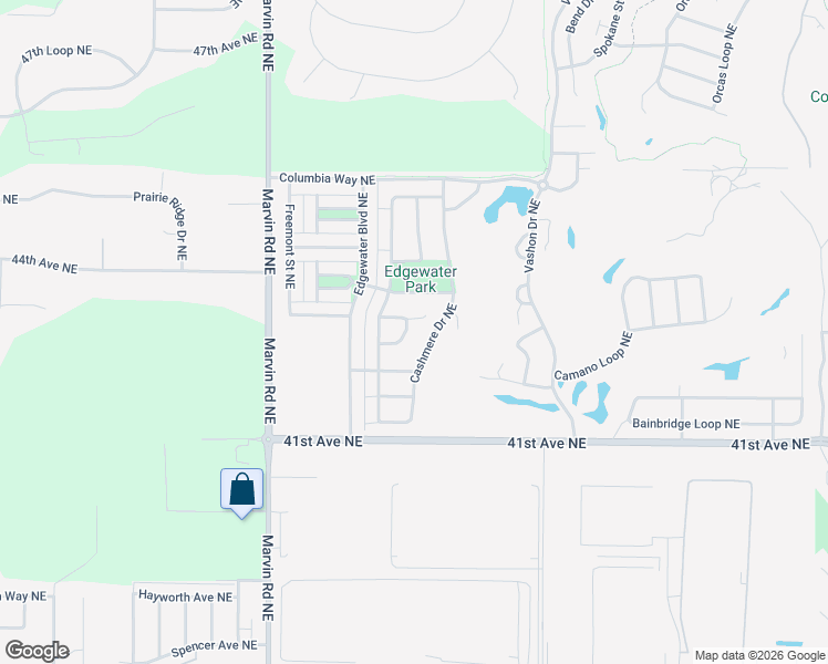 map of restaurants, bars, coffee shops, grocery stores, and more near 7709 Rushmore Avenue Northeast in Lacey