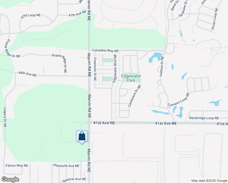 map of restaurants, bars, coffee shops, grocery stores, and more near 4248 Edgewater Boulevard Northeast in Lacey