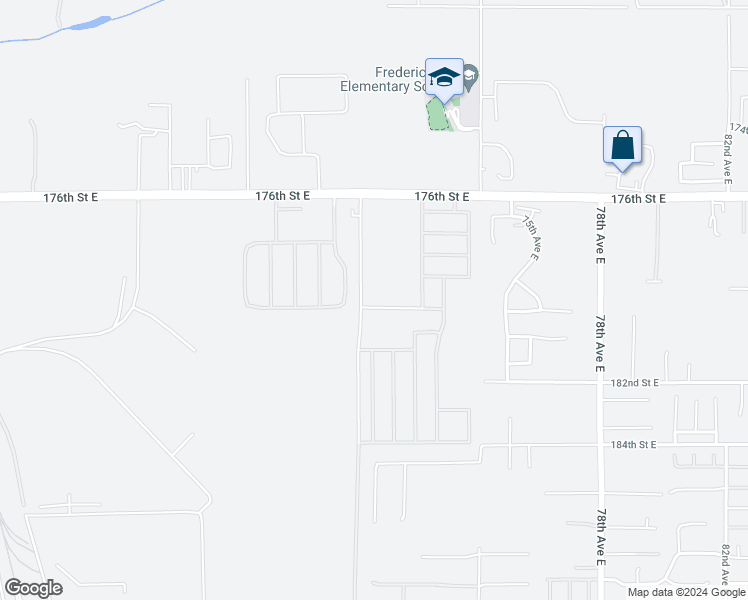 map of restaurants, bars, coffee shops, grocery stores, and more near 7017 179th Street Court East in Puyallup