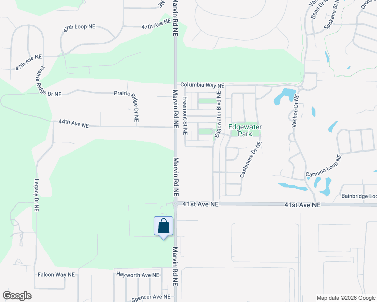 map of restaurants, bars, coffee shops, grocery stores, and more near 7515 Traditions Avenue Northeast in Lacey