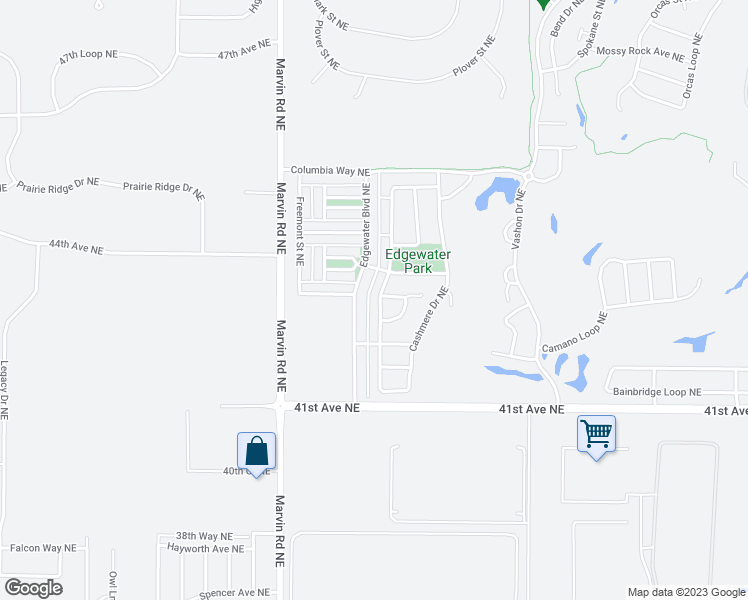map of restaurants, bars, coffee shops, grocery stores, and more near 4251 McKinley Street Northeast in Lacey