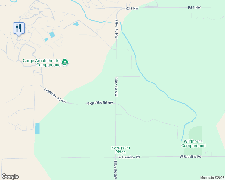 map of restaurants, bars, coffee shops, grocery stores, and more near 754 Silica Road Northwest in Quincy