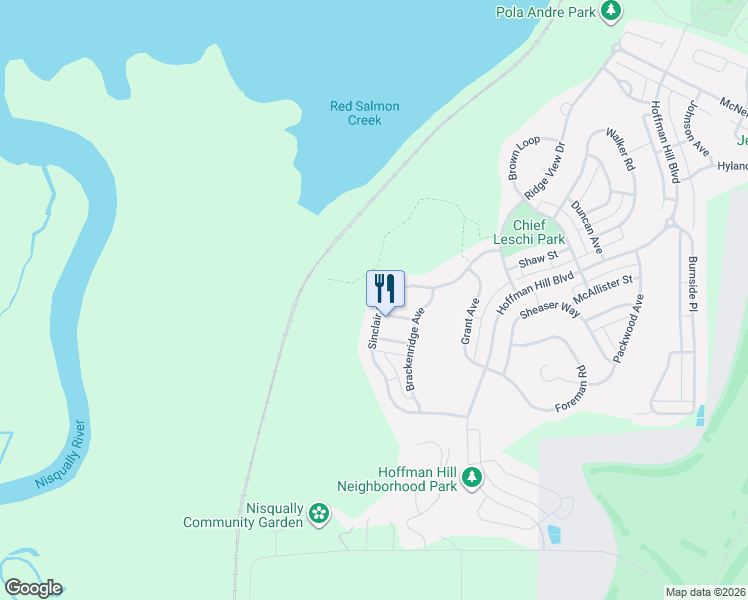 map of restaurants, bars, coffee shops, grocery stores, and more near 1521 Sinclair Drive in DuPont