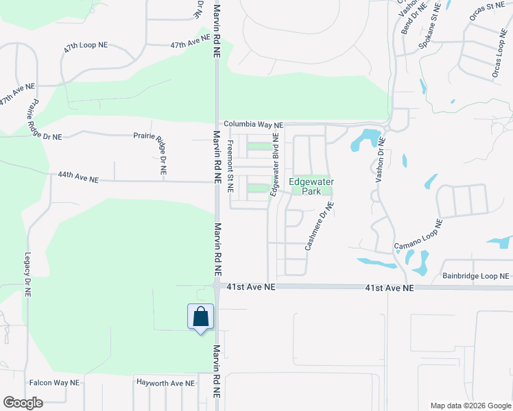 map of restaurants, bars, coffee shops, grocery stores, and more near 7612 Traditions Avenue Northeast in Lacey