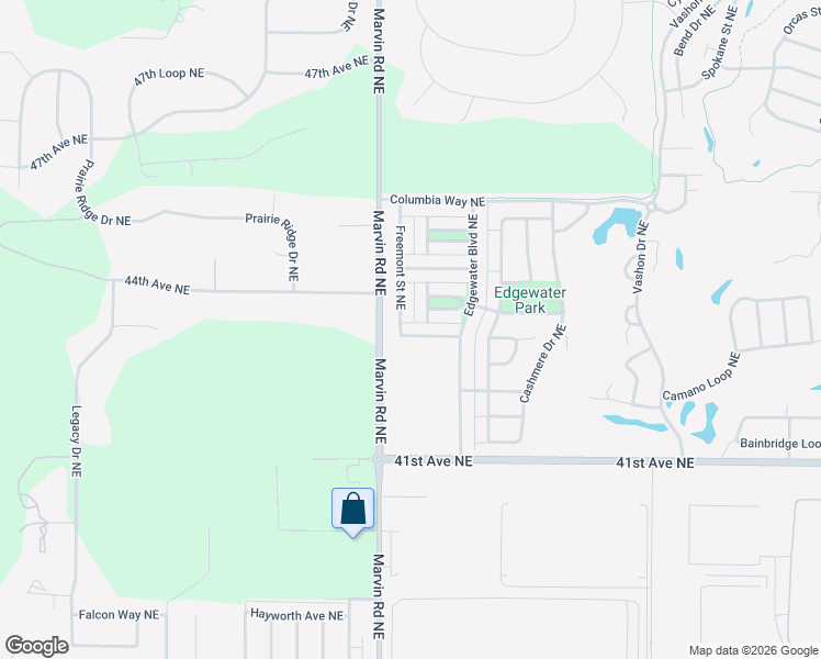 map of restaurants, bars, coffee shops, grocery stores, and more near 7516 Traditions Avenue Northeast in Lacey