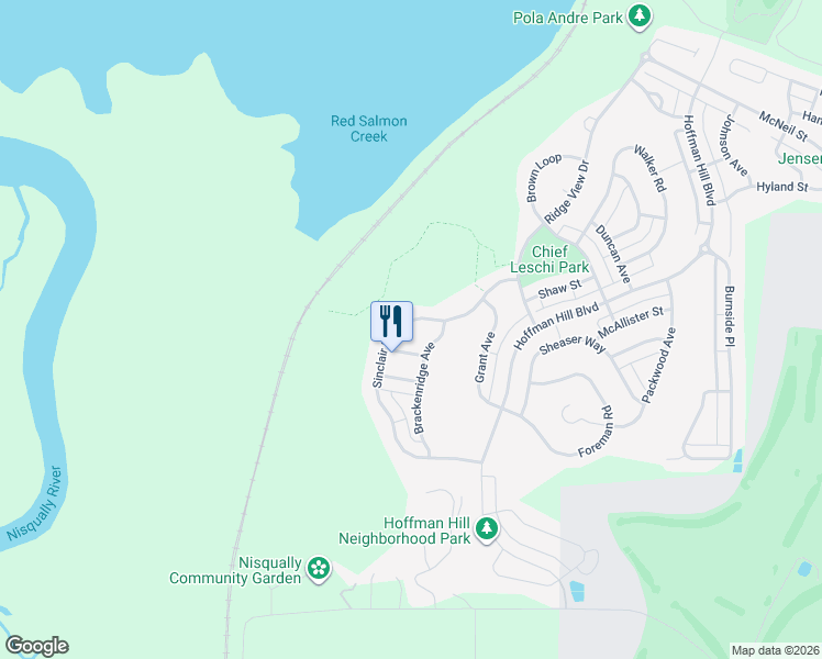 map of restaurants, bars, coffee shops, grocery stores, and more near 1532 Sinclair Drive in DuPont